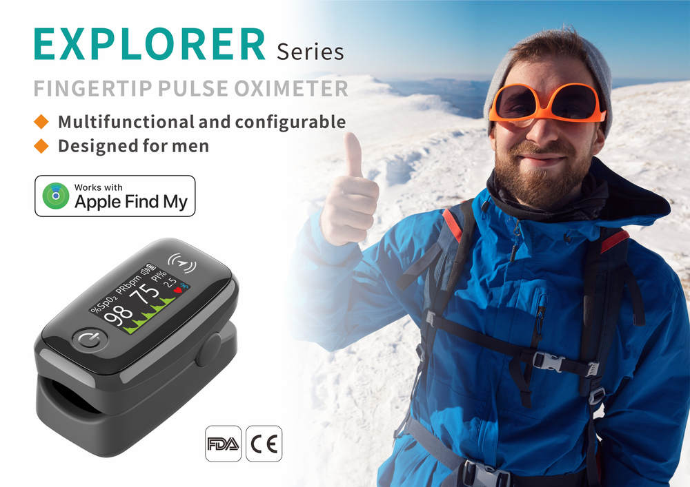 ESPOO Fingertip Pulse Oximeter Support Apple Find My